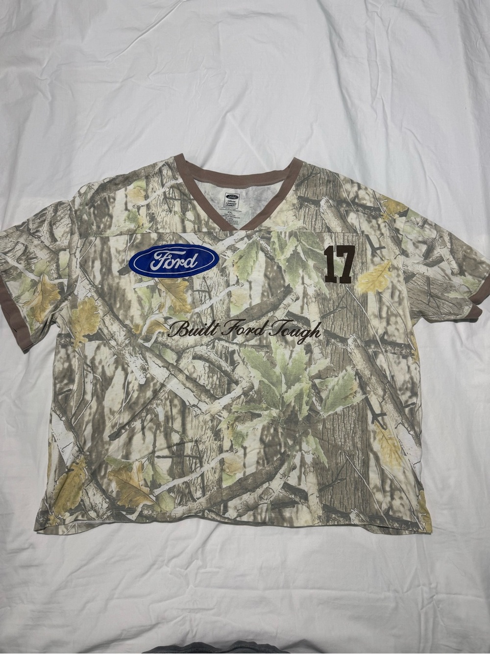 Ford Built Ford Tough FX4 Off-Road RealTree Camo V-Neck Jersey Shirt XXL Rare